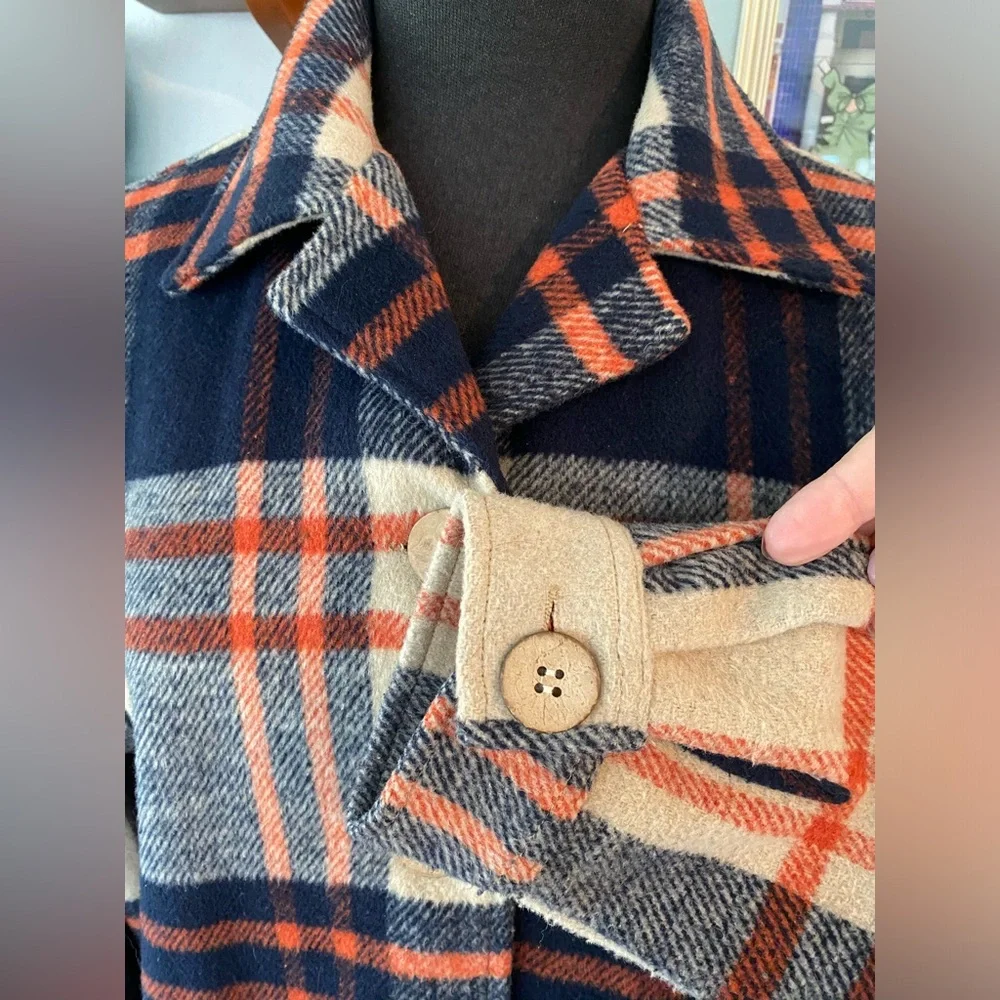 😃 SOLD 😃 Astro Bettie / Starstruck Clothing 1940s Button Down Plaid Jacket - Picture 7 of 10